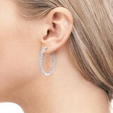 4.95ctw Round Brilliant Cut Diamond Inside Out Hoop Earrings 14ct White Gold