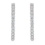 4.95ctw Round Brilliant Cut Diamond Inside Out Hoop Earrings 14ct White Gold
