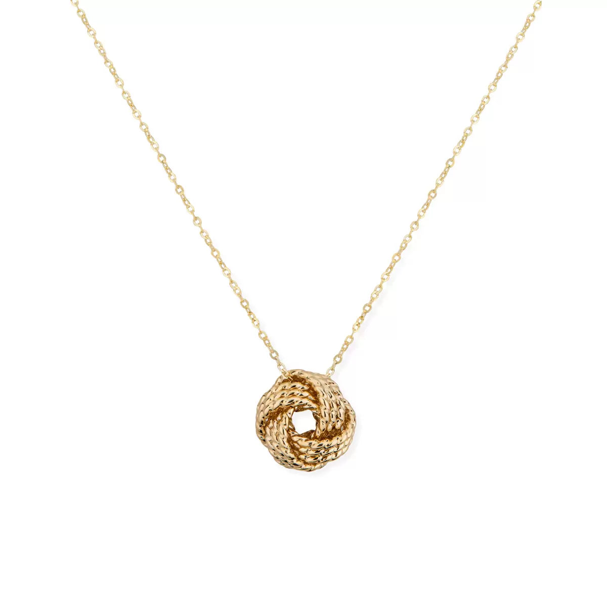 14ct Yellow Gold Textured Knot Pendant