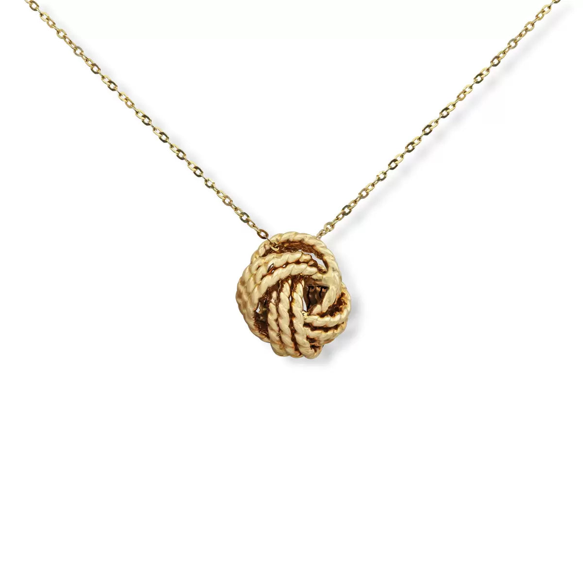 14ct Yellow Gold Textured Knot Pendant