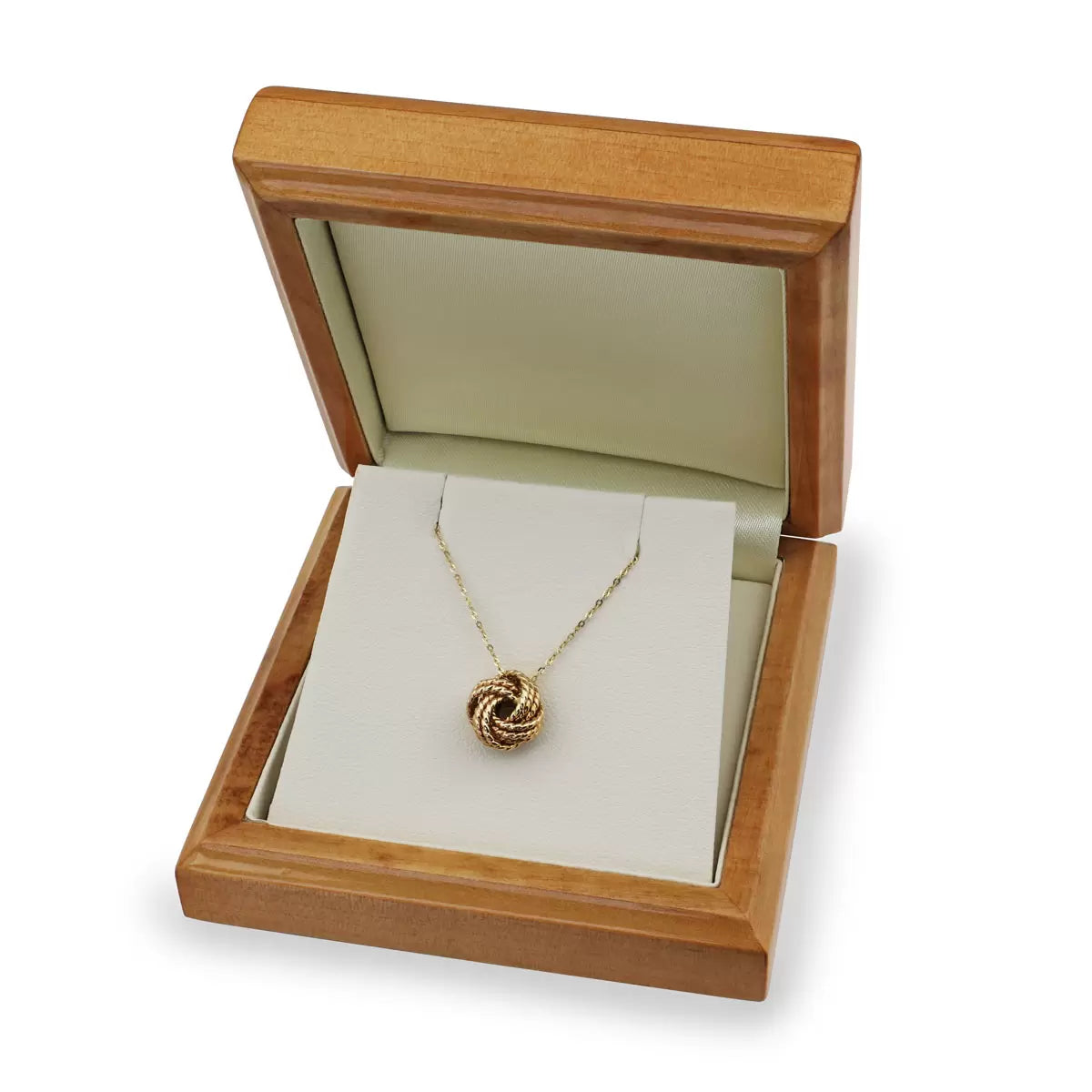 14ct Yellow Gold Textured Knot Pendant