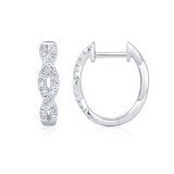 0.30ctw Round Brilliant Cut Diamond Twist Hoop Earrings 18ct White Gold