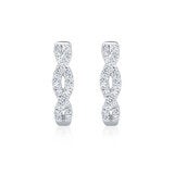 0.30ctw Round Brilliant Cut Diamond Twist Hoop Earrings 18ct White Gold