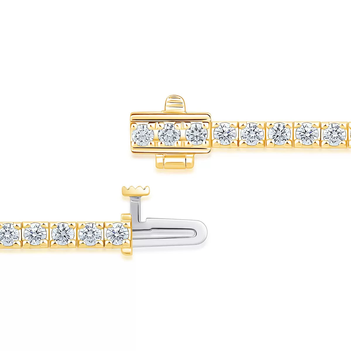 3.00ctw Round Brilliant Cut Tennis Bracelet, 18ct Yellow Gold