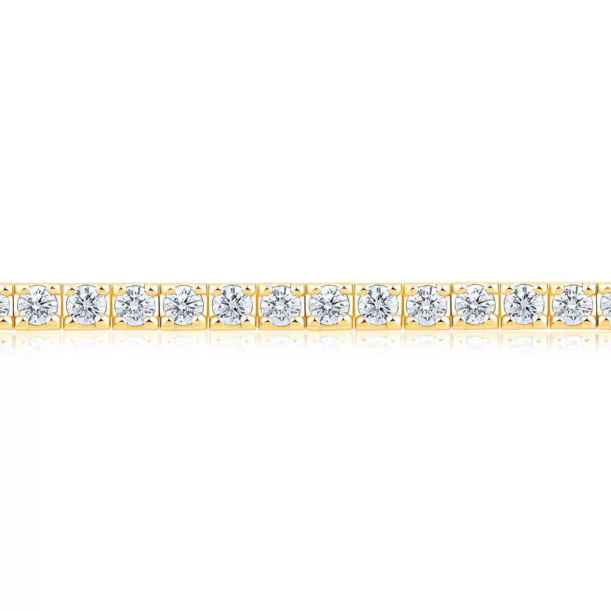 3.00ctw Round Brilliant Cut Tennis Bracelet, 18ct Yellow Gold