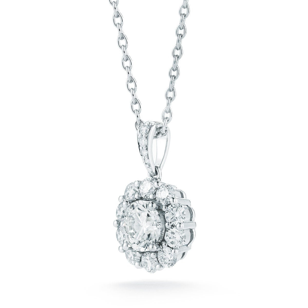1.60ctw Round Brilliant Cut Diamond Pendant 14ct White Gold