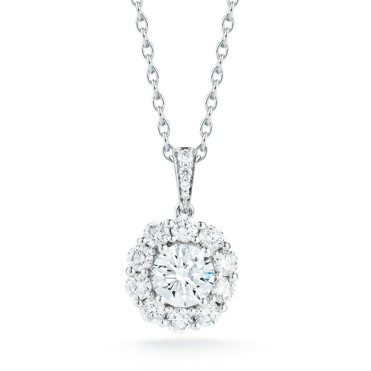 1.60ctw Round Brilliant Cut Diamond Pendant 14ct White Gold