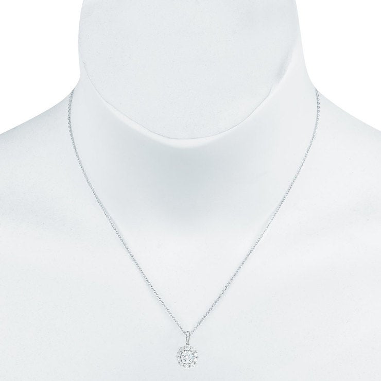 1.60ctw Round Brilliant Cut Diamond Pendant 14ct White Gold