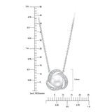 7.5-8mm Cultured Freshwater White Pearl & 0.25ctw Diamond Necklace 14ct White Gold