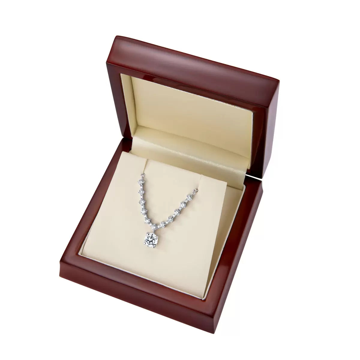 1.62ctw Round Brilliant Cut Diamond Drop Necklace, 18ct White Gold