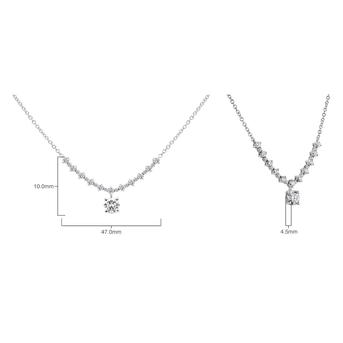 1.62ctw Round Brilliant Cut Diamond Drop Necklace, 18ct White Gold