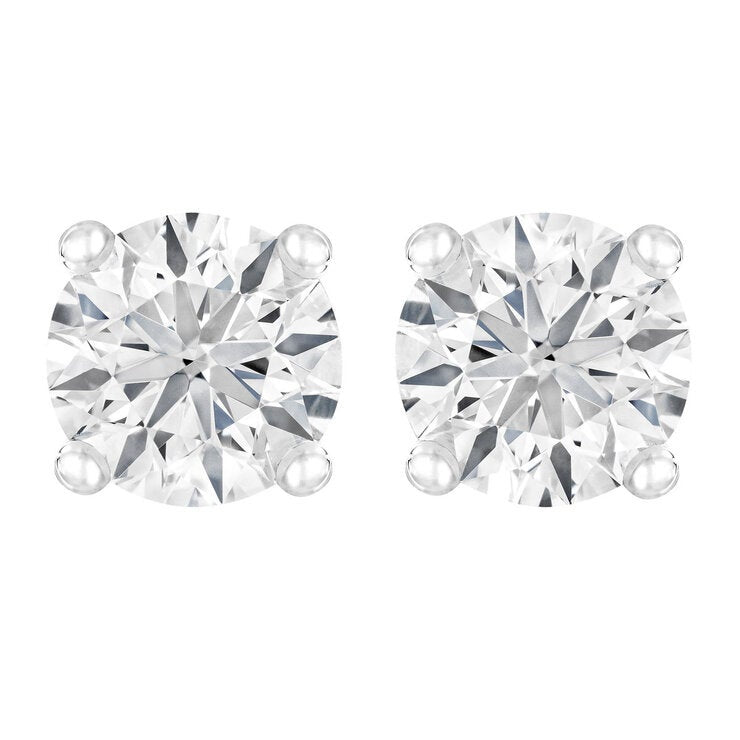 0.80ctw Round Brilliant Cut Diamond Stud Earrings 14ct White Gold
