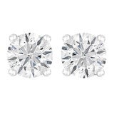 0.80ctw Round Brilliant Cut Diamond Stud Earrings 14ct White Gold