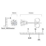 0.80ctw Round Brilliant Cut Diamond Stud Earrings 14ct White Gold