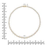 5-9mm Cultured Freshwater Pearl & Gold Bead Graduated Necklace 14ct Yellow Gold