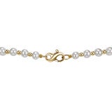 5-9mm Cultured Freshwater Pearl & Gold Bead Graduated Necklace 14ct Yellow Gold