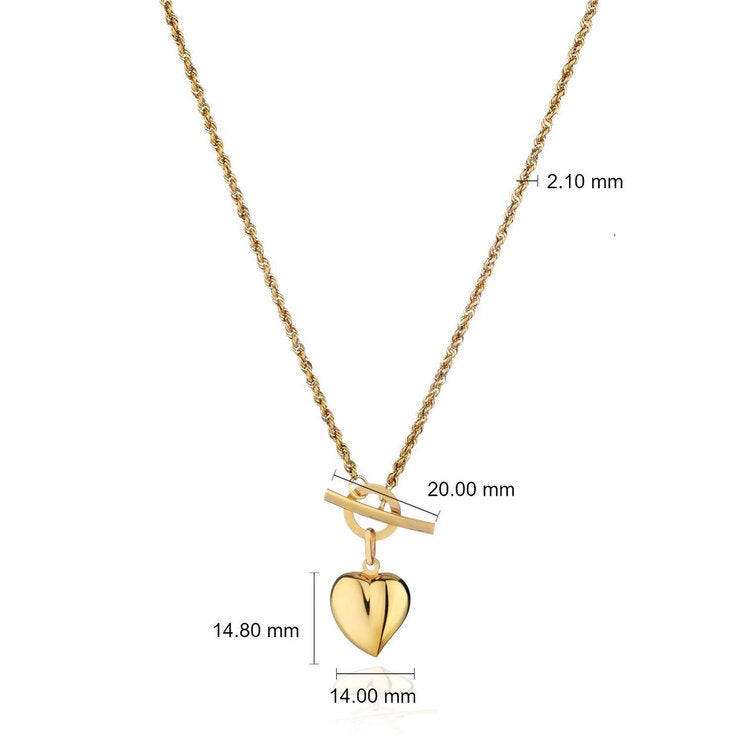 14ct Yellow Gold Heart Necklace