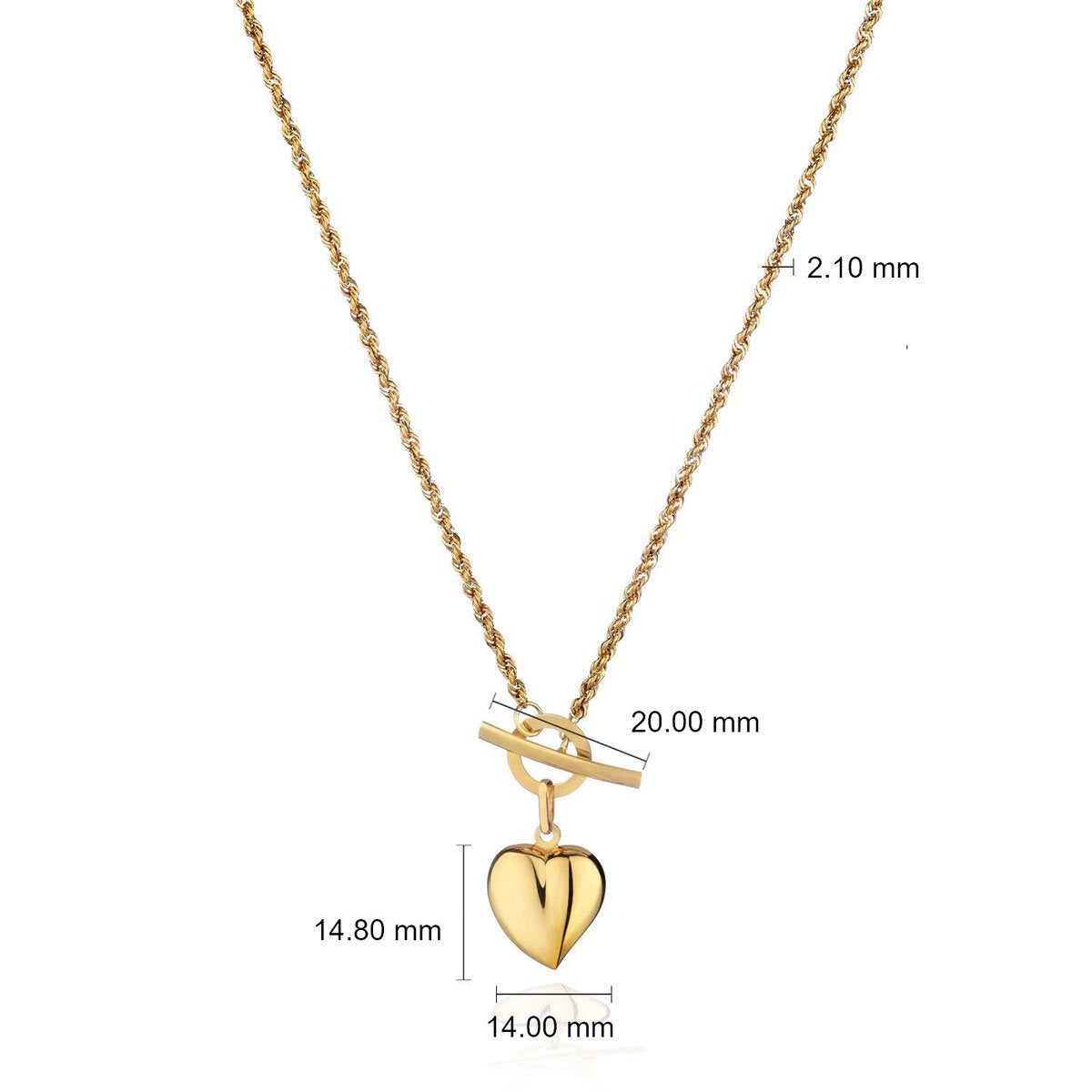 14ct Yellow Gold Heart Necklace
