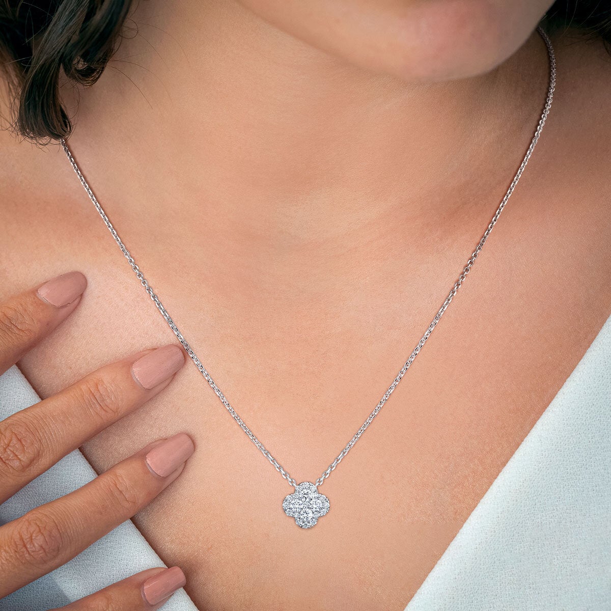 0.50ctw Round Brilliant Cut Diamond Pendant 18ct White Gold