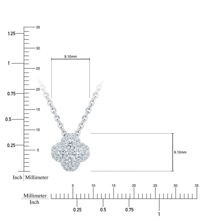 0.50ctw Round Brilliant Cut Diamond Pendant 18ct White Gold