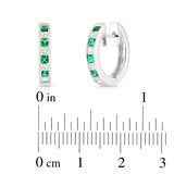 Princess Cut Lab Emerald 0.33ctw Diamond Hoop Earrings 14ct White Gold
