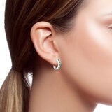 Princess Cut Lab Emerald 0.33ctw Diamond Hoop Earrings 14ct White Gold
