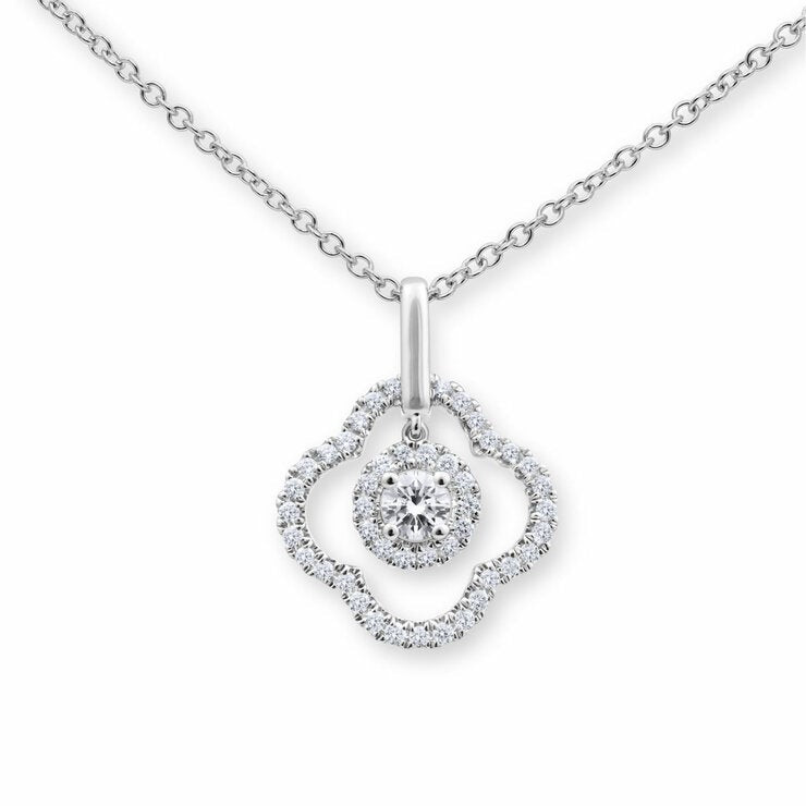 0.38ctw Round Brilliant Cut Diamond Pendant 18ct White Gold