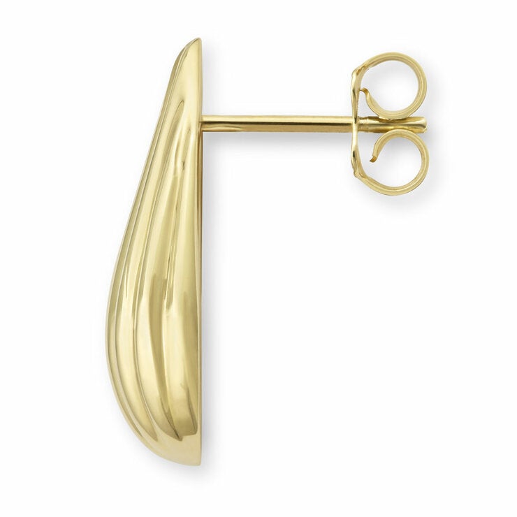14ct Yellow Gold Textured Tear Drop Stud Earrings