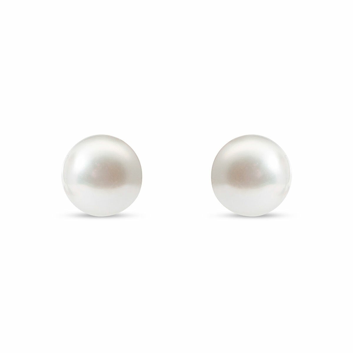 7-7.5mm Cultured Freshwater White Pearl Earrings 14ct Yellow Gold