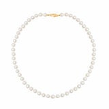 7-7.5mm Cultured Freshwater White Pearl Necklace 14ct Yellow Gold