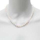 7-7.5mm Cultured Freshwater White Pearl Necklace 14ct Yellow Gold