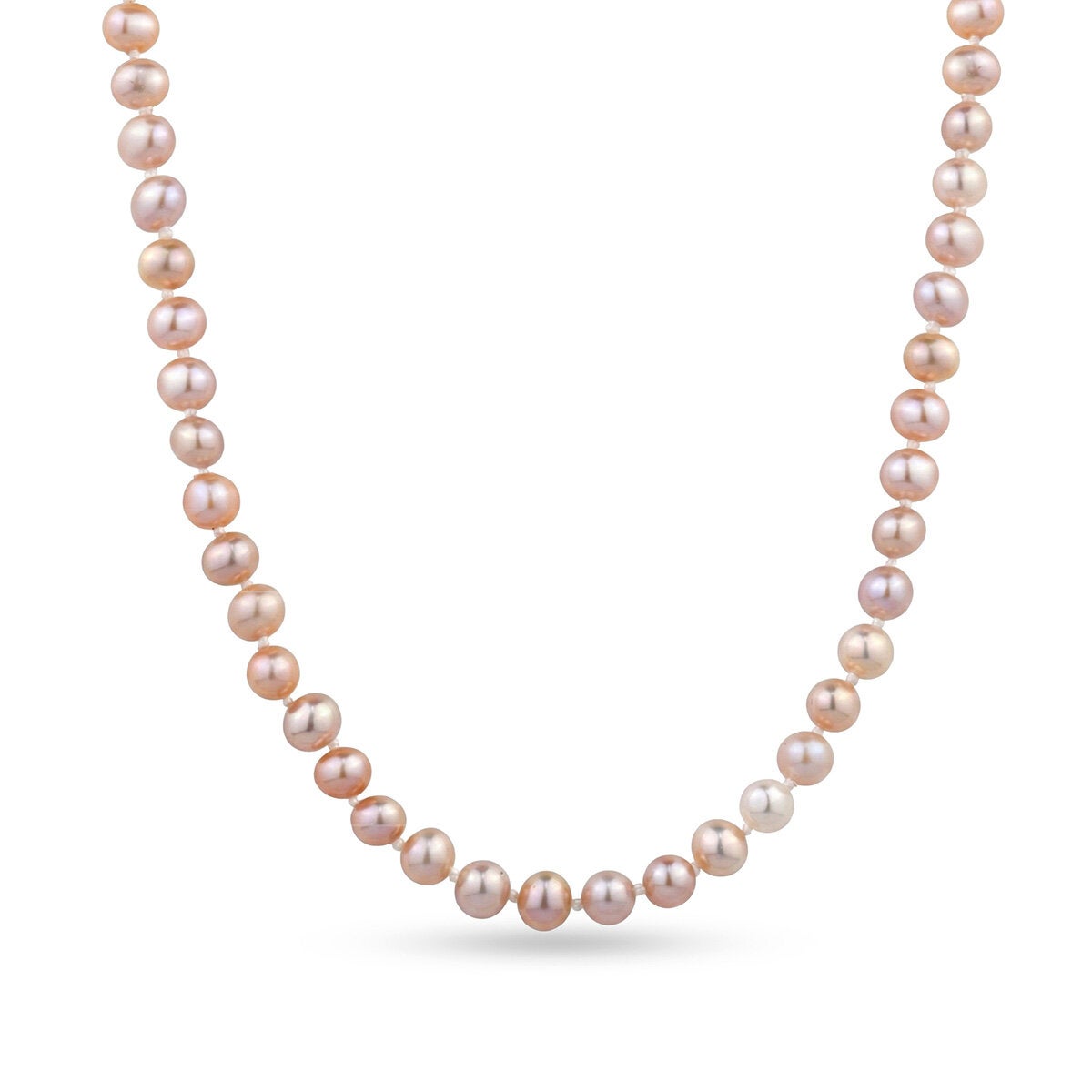 5-5.5mm Cultured Freshwater Pink Pearl Necklace 14ct Yellow Gold