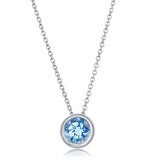 Round Cut Topaz Pendant 14ct White Gold