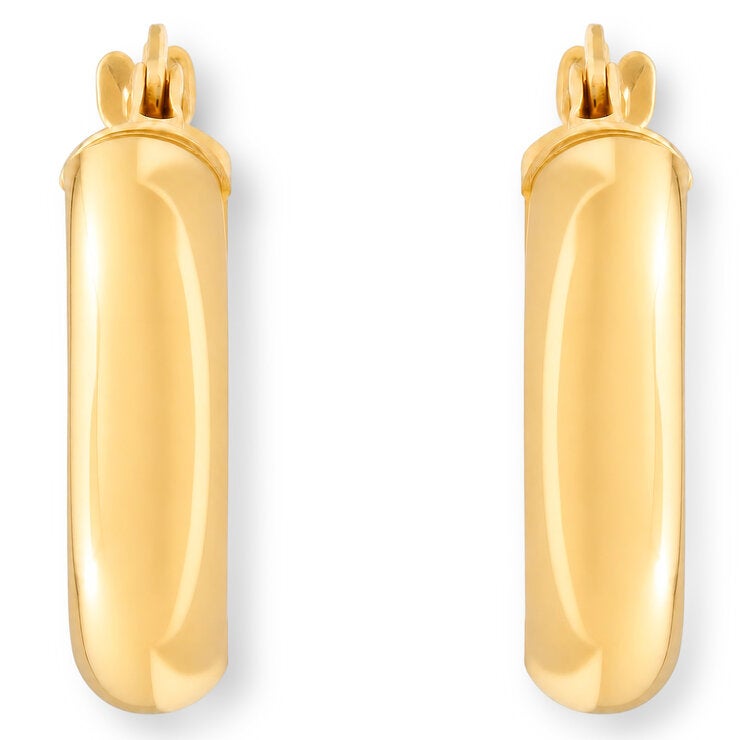 14ct Yellow Gold Classic Hinged Hoop Earrings