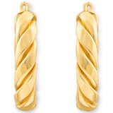 14ct Yellow Gold Twist Oval Hoop Earrings