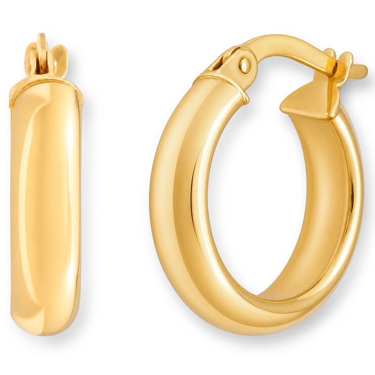 14ct Yellow Gold Classic Hinged Hoop Earrings