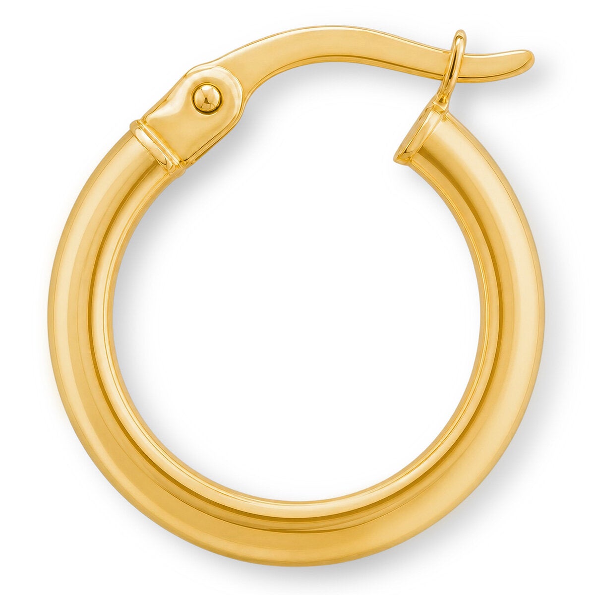 14ct Yellow Gold Classic Hinged Hoop Earrings
