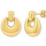 14ct Yellow Gold Plain Circle Drop Earrings
