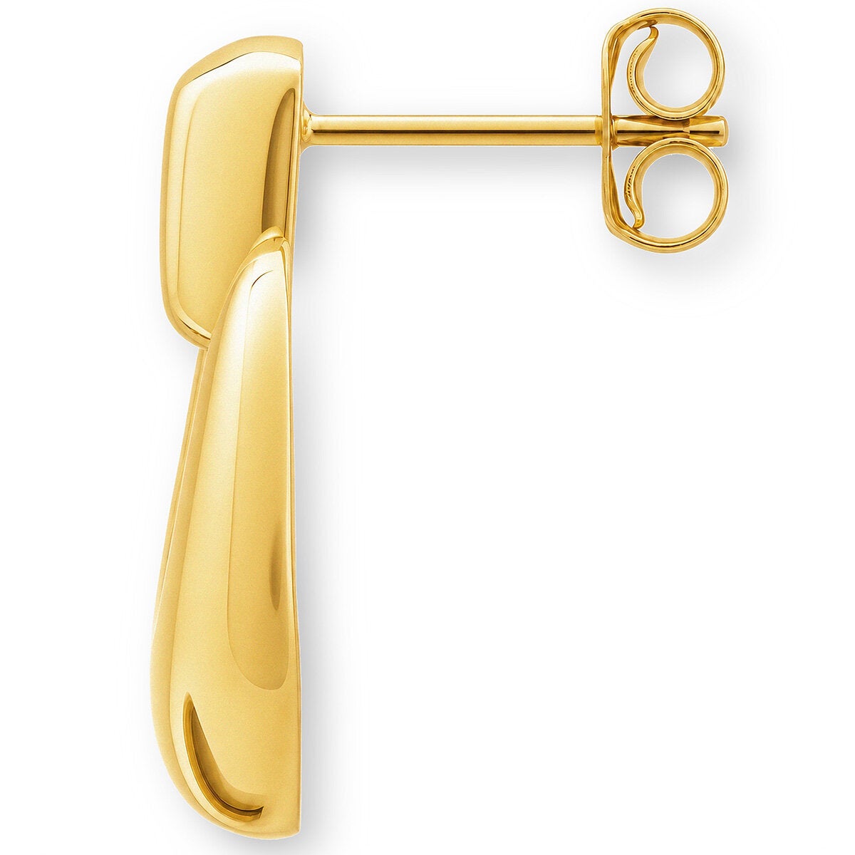 14ct Yellow Gold Plain Circle Drop Earrings