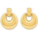 14ct Yellow Gold Plain Circle Drop Earrings