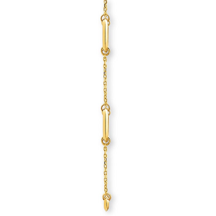 14ct Yellow Gold Paperclip Station Necklace
