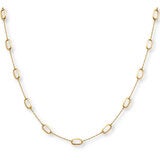 14ct Yellow Gold Paperclip Station Necklace