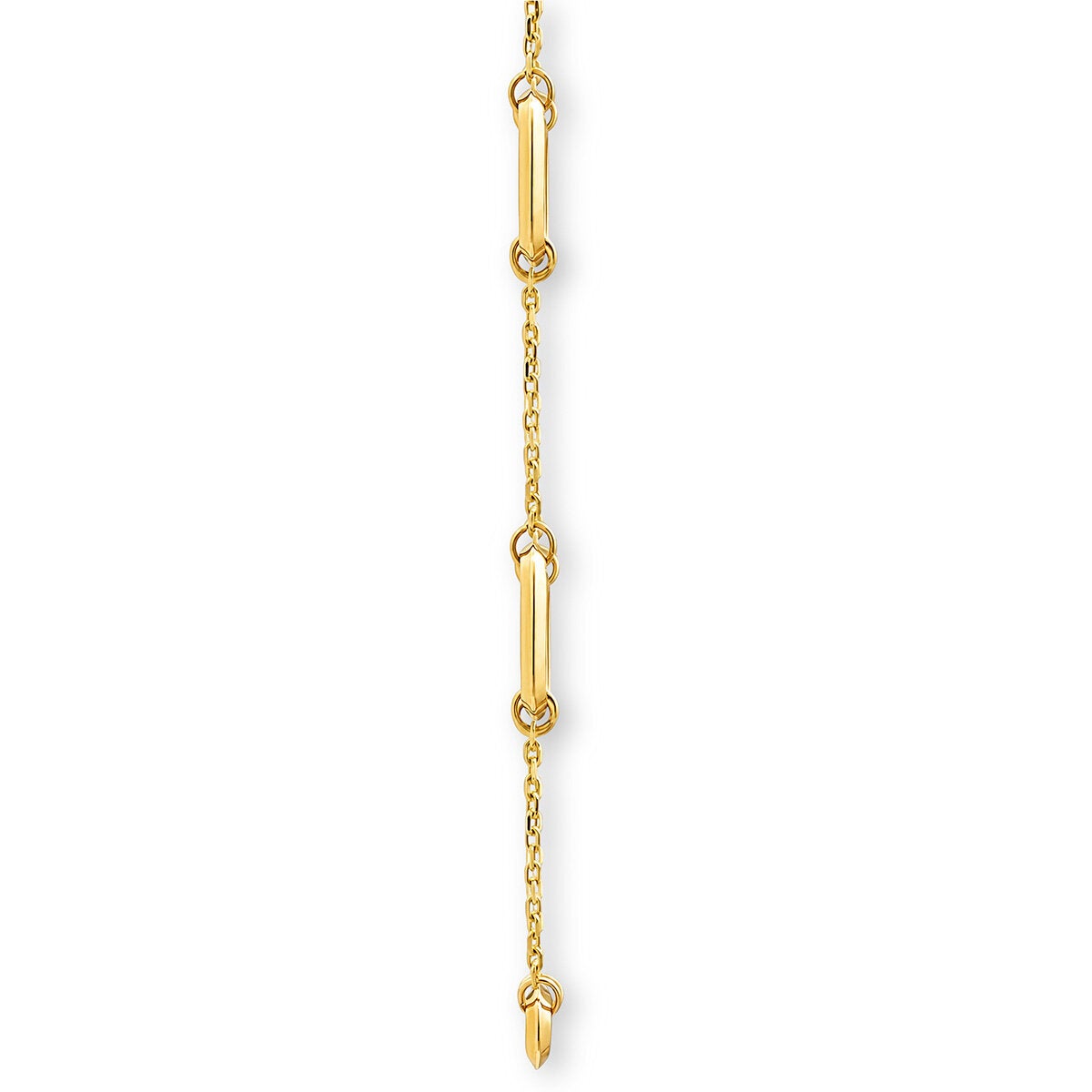 14ct Yellow Gold Paperclip Station Necklace