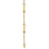 14ct Yellow Gold Paperclip Station Necklace