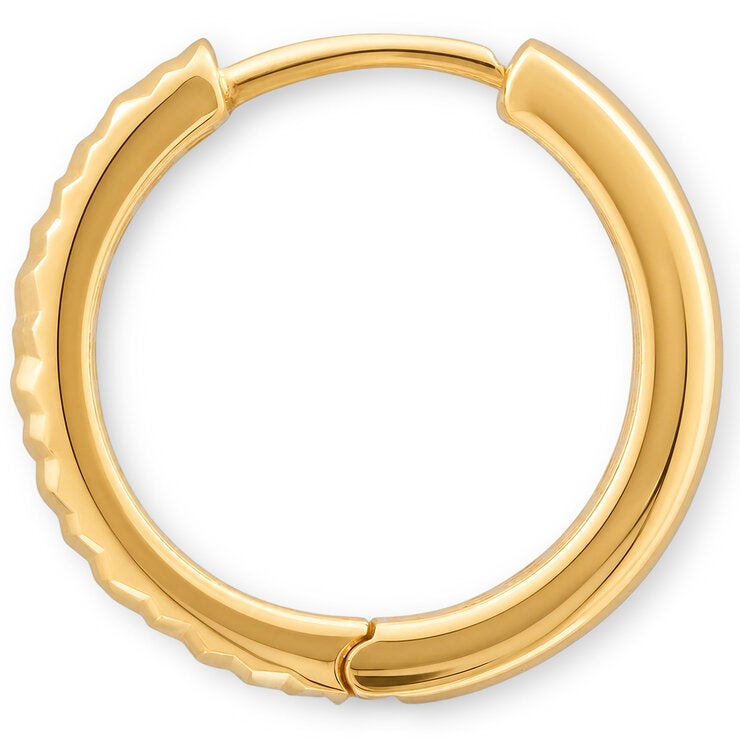 14ct Yellow Gold Line Hoop Earrings