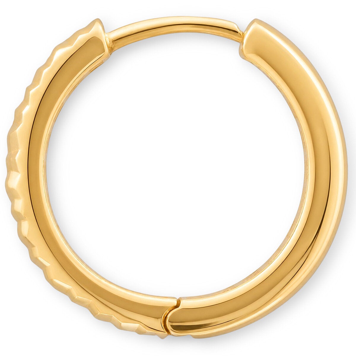 14ct Yellow Gold Line Hoop Earrings