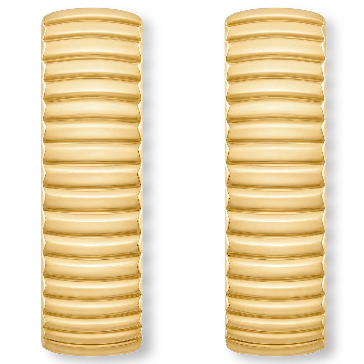 14ct Yellow Gold Line Hoop Earrings