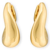 14ct Yellow Gold Wave Hoop Earrings
