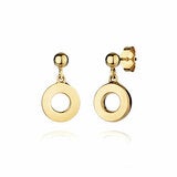 14ct Yellow Gold Circle Drop Earrings