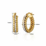 14ct Yellow & White Gold Bead Hoop Earrings